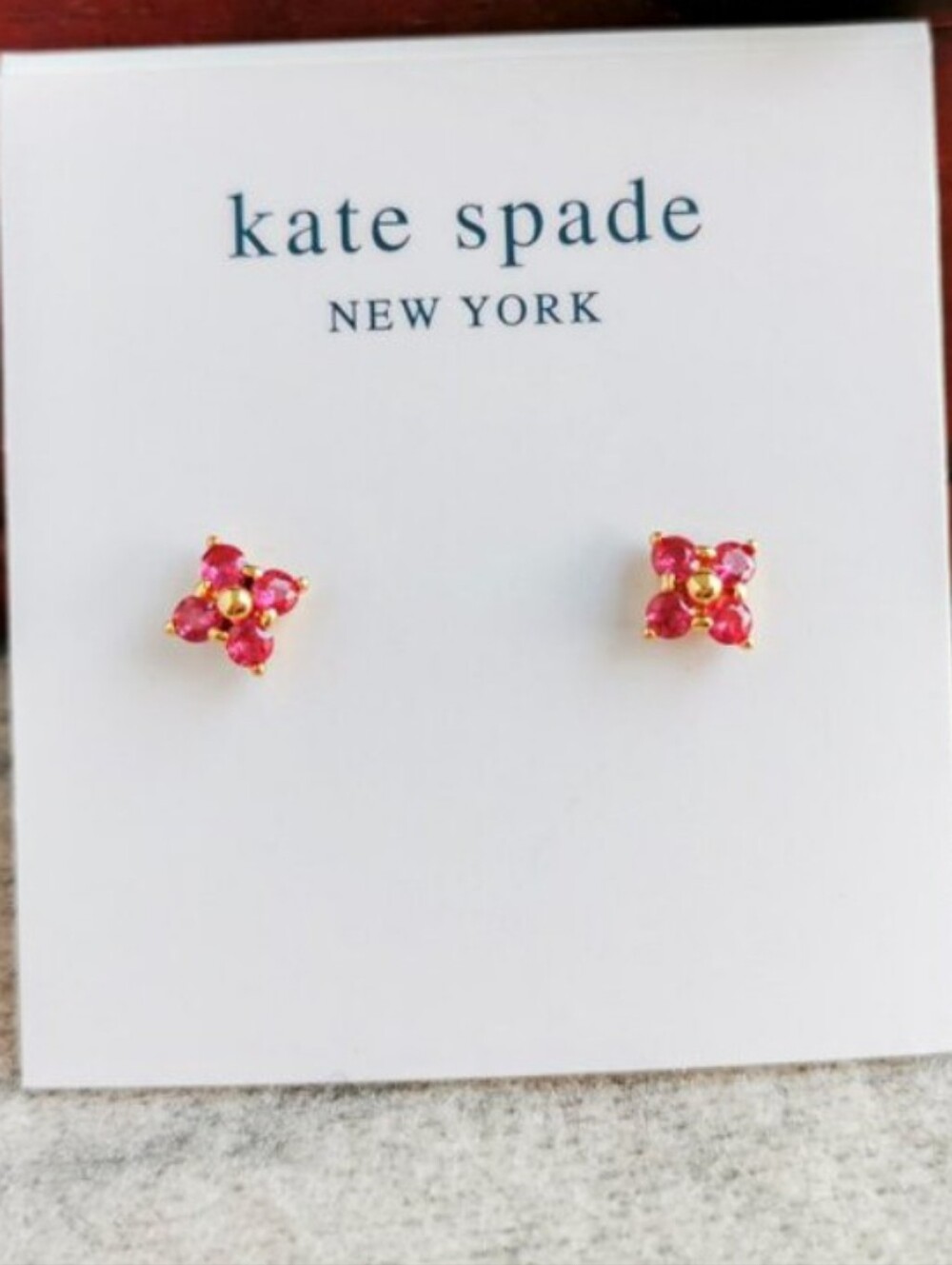 kate spade Pink Floral Gem Stud Earrings NWT / DUSTY